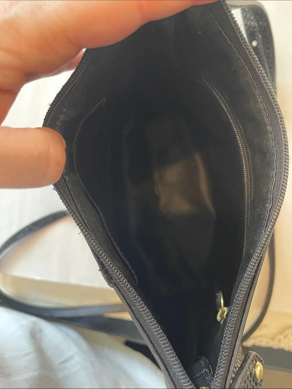 Coach Black Leather Crossbody with Gold Hardware